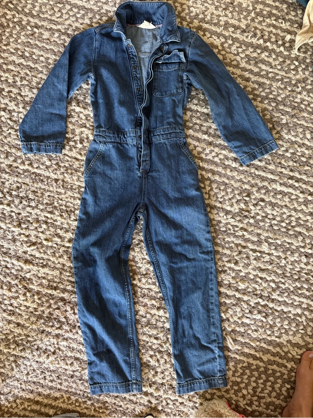 Kids Boden Denim Jumpsuit - Blue